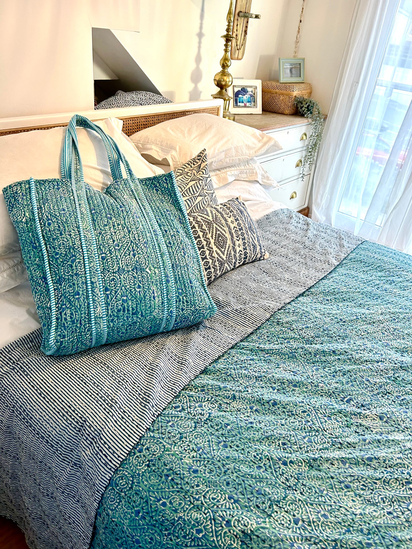 Blue batik blanket