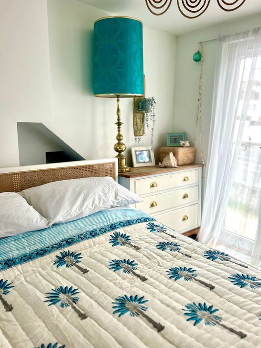 Turquoise palm quilt
