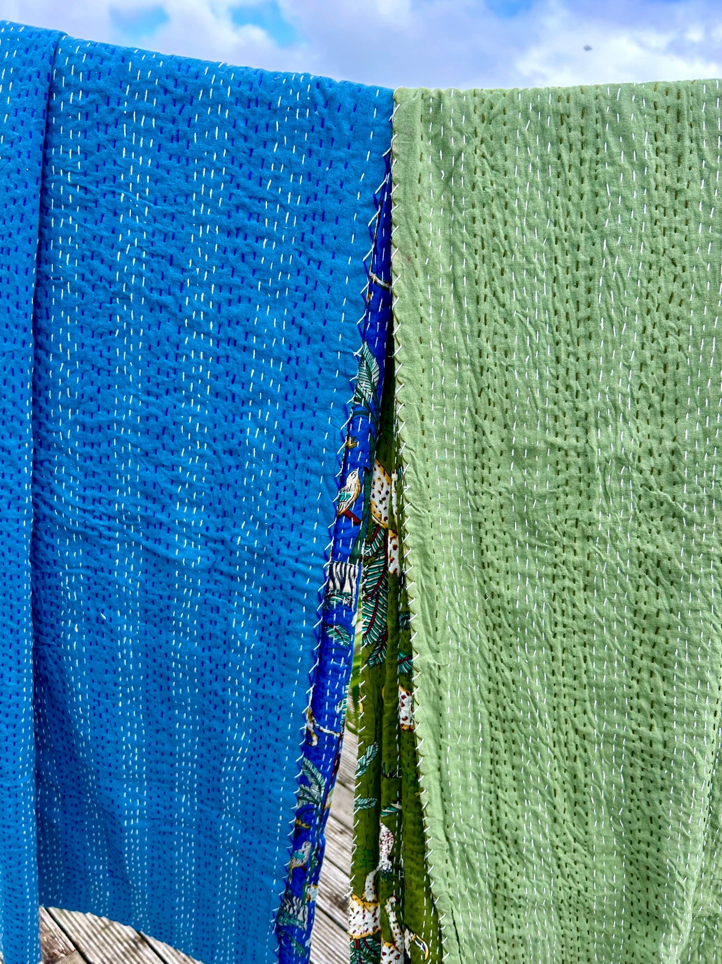 Blue jungle beach blanket