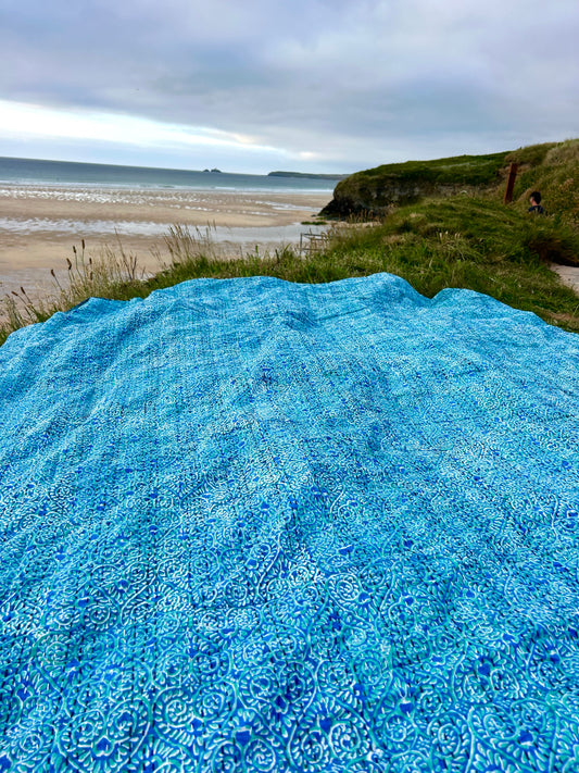 Blue batik blanket